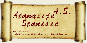 Atanasije Stanišić vizit kartica